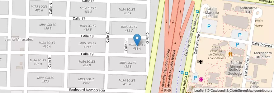 Mapa de ubicacion de MIRA SOLES 488 A en アルゼンチン, サルタ州, Capital, Municipio De Salta, Salta.