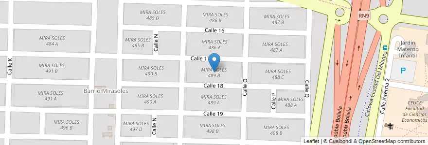 Mapa de ubicacion de MIRA SOLES 489 B en Arjantin, Salta, Capital, Municipio De Salta, Salta.