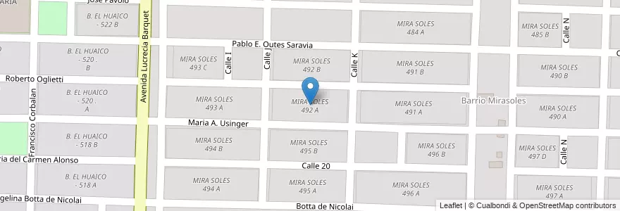 Mapa de ubicacion de MIRA SOLES 492 A en الأرجنتين, Salta, Capital, Municipio De Salta, Salta.