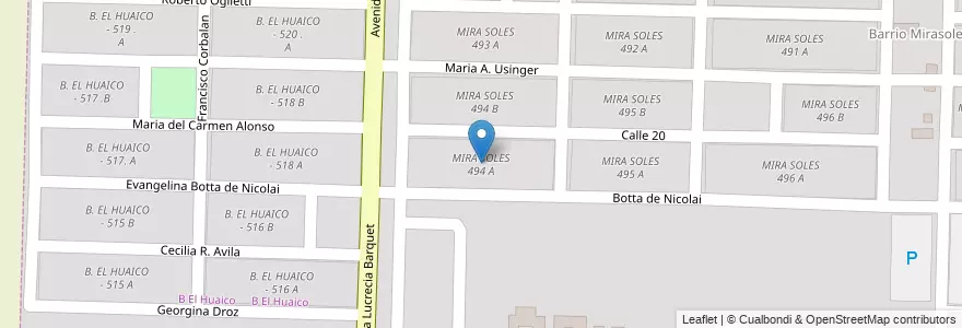 Mapa de ubicacion de MIRA SOLES 494 A en Argentinien, Salta, Capital, Municipio De Salta, Salta.