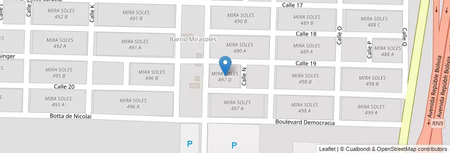 Mapa de ubicacion de MIRA SOLES 497 D en Argentinien, Salta, Capital, Municipio De Salta, Salta.