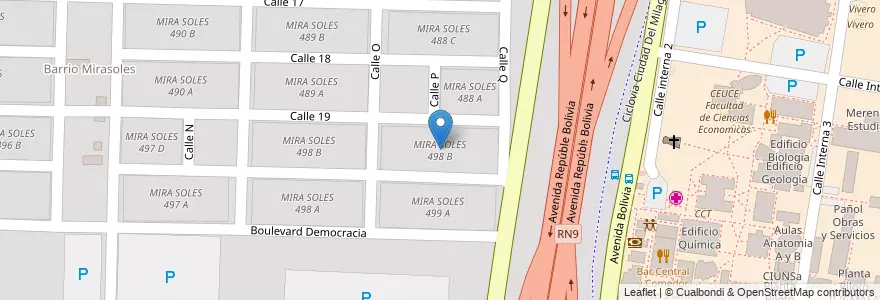 Mapa de ubicacion de MIRA SOLES 498 B en アルゼンチン, サルタ州, Capital, Municipio De Salta, Salta.
