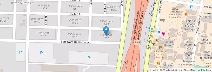 Mapa de ubicacion de MIRA SOLES 499 A en Аргентина, Сальта, Capital, Municipio De Salta, Salta.