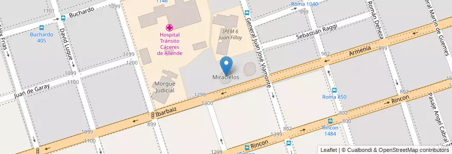 Mapa de ubicacion de Miracielos en アルゼンチン, コルドバ州, Departamento Capital, Pedanía Capital, Córdoba, Municipio De Córdoba.