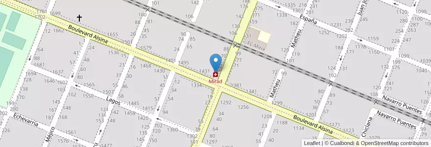 Mapa de ubicacion de Mirad en Arjantin, Buenos Aires, Partido De Pergamino.