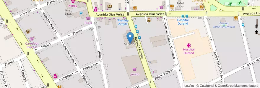 Mapa de ubicacion de Mirador, Caballito en Argentinië, Ciudad Autónoma De Buenos Aires, Buenos Aires, Comuna 6.