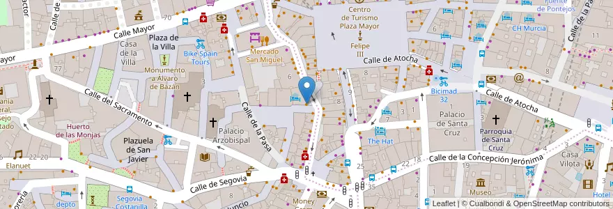 Mapa de ubicacion de Mirador del Arco de Cuchilleros en Spain, Community Of Madrid, Community Of Madrid, Área Metropolitana De Madrid Y Corredor Del Henares, Madrid.