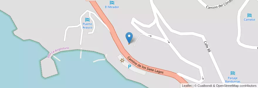 Mapa de ubicacion de Mirador Social Club en Arjantin, Şili, Neuquén, Departamento Los Lagos.