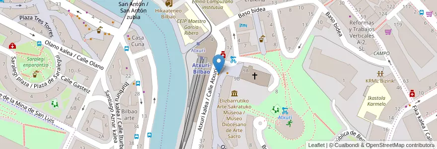 Mapa de ubicacion de Miren Itziar en España, Euskadi, Bizkaia, Bilboaldea, Bilbao.
