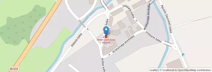 Mapa de ubicacion de Miren Zamakola Alberdi en Spanien, Autonome Gemeinschaft Baskenland, Bizkaia, Lea-Artibai, Markina-Xemein.