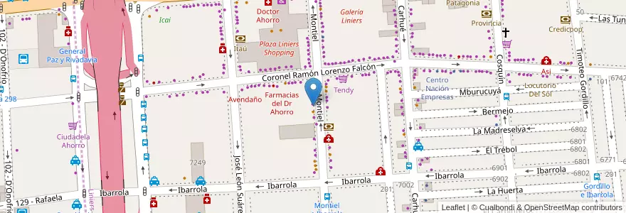 Mapa de ubicacion de Miriam, Liniers en Argentinië, Ciudad Autónoma De Buenos Aires, Comuna 9, Buenos Aires.