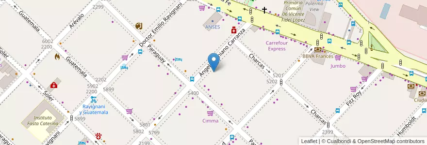 Mapa de ubicacion de Mirutaki - ミルタキ Ramen & Sushi en アルゼンチン, Ciudad Autónoma De Buenos Aires, ブエノスアイレス, Comuna 14.