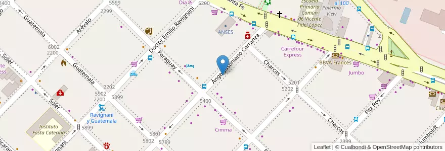 Mapa de ubicacion de Mirutaki - ミルタキ Ramen & Sushi en 阿根廷, Ciudad Autónoma De Buenos Aires, 布宜诺斯艾利斯, Comuna 14.