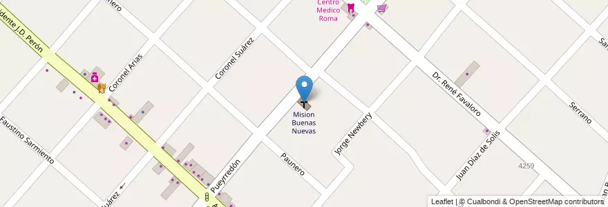 Mapa de ubicacion de Mision Buenas Nuevas en Arjantin, Buenos Aires, Partido De José C. Paz.