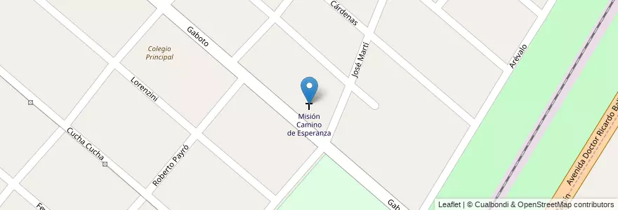 Mapa de ubicacion de Misión Camino de Esperanza en アルゼンチン, ブエノスアイレス州, Partido De Merlo, Merlo.