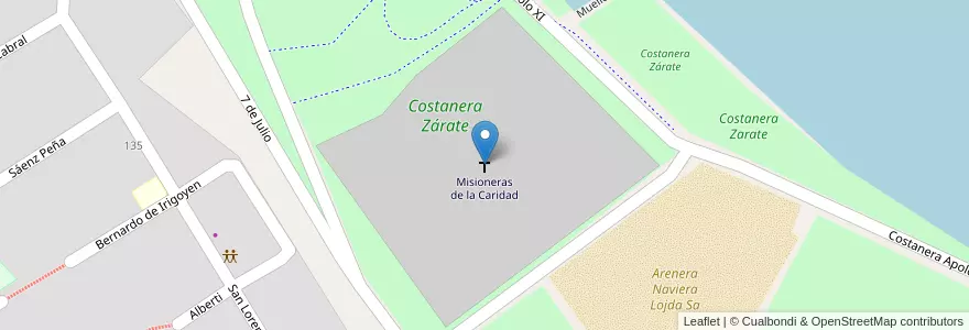 Mapa de ubicacion de Misioneras de la Caridad en آرژانتین, استان بوئنوس آیرس, Partido De Zárate.