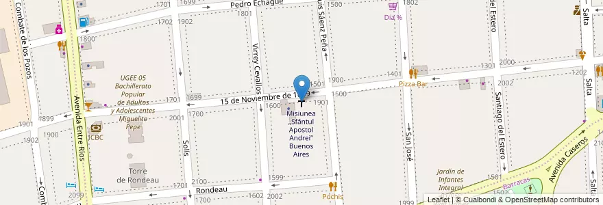 Mapa de ubicacion de Misiunea „Sfântul Apostol Andrei” Buenos Aires, Constitucion en Argentina, Autonomous City Of Buenos Aires, Comuna 4, Comuna 1, Autonomous City Of Buenos Aires.