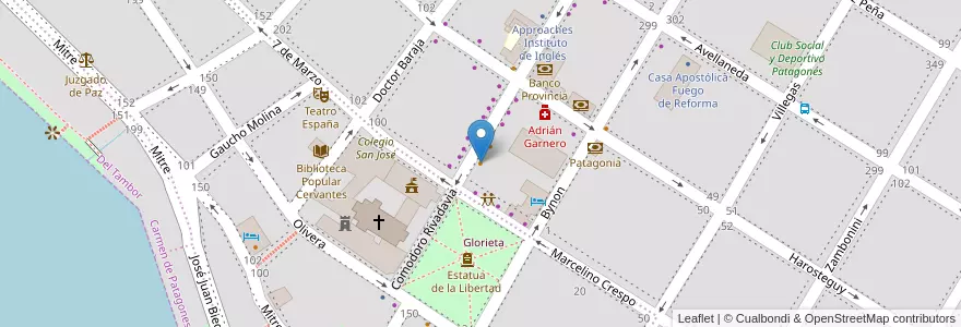 Mapa de ubicacion de Mitos Patagónicos en Argentina, Buenos Aires, Partido De Patagones, Carmen De Patagones.