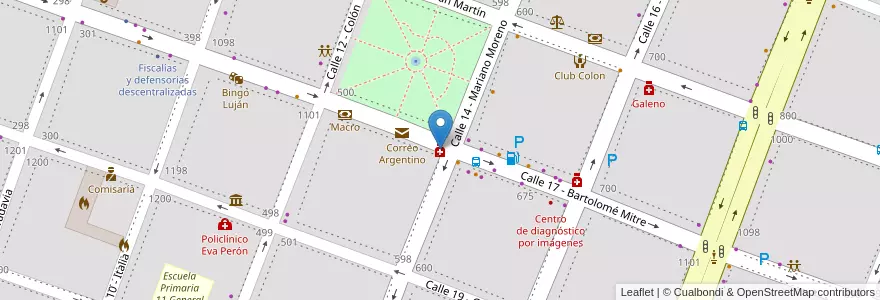 Mapa de ubicacion de Mitre en アルゼンチン, ブエノスアイレス州, Partido De Luján.