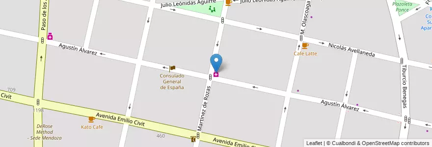 Mapa de ubicacion de Mitre 9 en Argentina, Cile, Mendoza, Departamento Capital, Ciudad De Mendoza, Sección 5ª Residencial Sur.