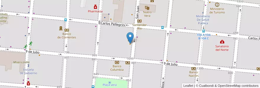 Mapa de ubicacion de ML Calentitas en الأرجنتين, Corrientes, Departamento Capital, Corrientes, Corrientes.