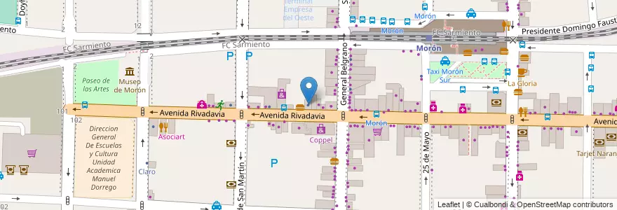 Mapa de ubicacion de Mobil Free en Argentina, Buenos Aires, Partido De Morón, Morón.