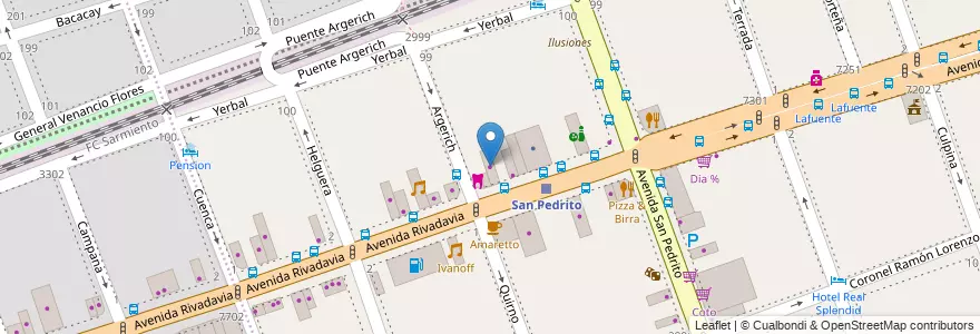 Mapa de ubicacion de Mobile Arg, Flores en Argentinië, Ciudad Autónoma De Buenos Aires, Comuna 7, Buenos Aires.