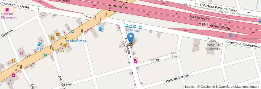 Mapa de ubicacion de Moby Express en アルゼンチン, ブエノスアイレス州, Partido De Tigre, Don Torcuato.