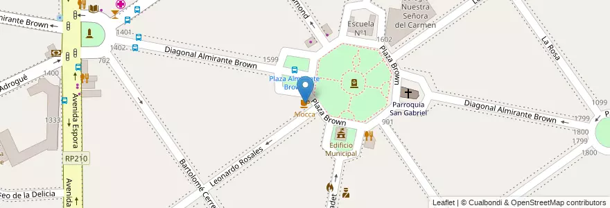Mapa de ubicacion de Mocca en Arjantin, Buenos Aires, Partido De Almirante Brown, Adrogué.