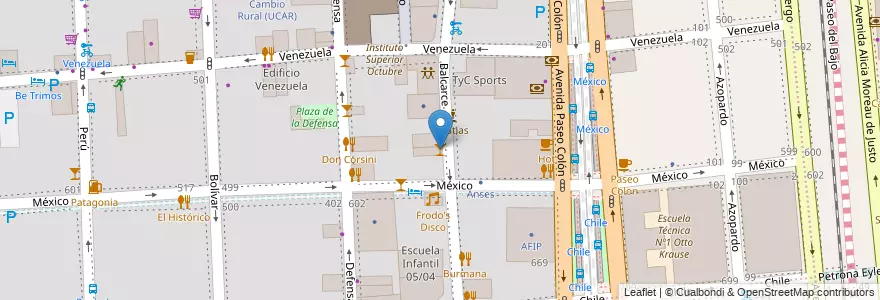 Mapa de ubicacion de M.O.D, Montserrat en Argentinië, Ciudad Autónoma De Buenos Aires, Comuna 1, Buenos Aires.
