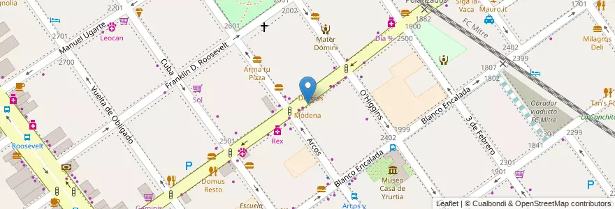 Mapa de ubicacion de Módena, Belgrano en الأرجنتين, Ciudad Autónoma De Buenos Aires, Buenos Aires, Comuna 13.