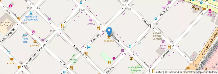 Mapa de ubicacion de Módena, Palermo en Argentinië, Ciudad Autónoma De Buenos Aires, Buenos Aires, Comuna 14.
