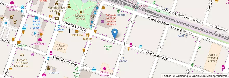 Mapa de ubicacion de MODI Moreno Odontologíaba Integral en 阿根廷, 布宜诺斯艾利斯省, Partido De Moreno, Moreno.