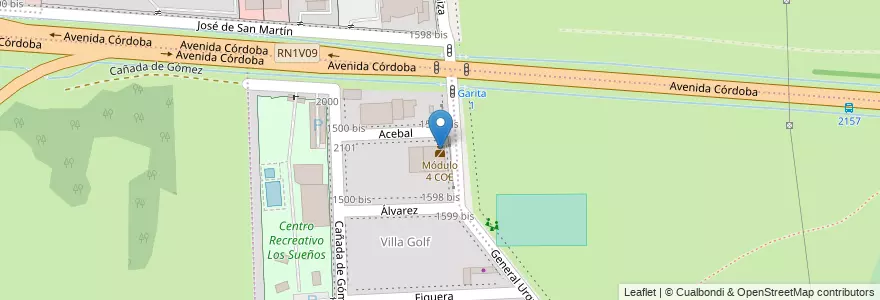 Mapa de ubicacion de Módulo 4 COE en 阿根廷, Santa Fe, Departamento Rosario, Municipio De Funes, Funes.