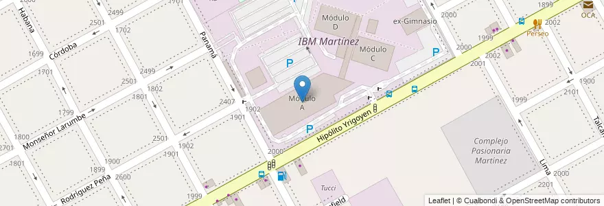 Mapa de ubicacion de Módulo A en Argentine, Province De Buenos Aires, Partido De San Isidro, Martínez.