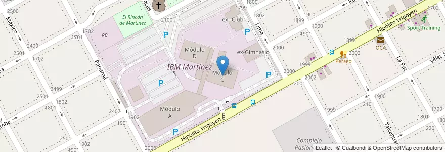 Mapa de ubicacion de Módulo C en アルゼンチン, ブエノスアイレス州, Partido De San Isidro, Martínez.