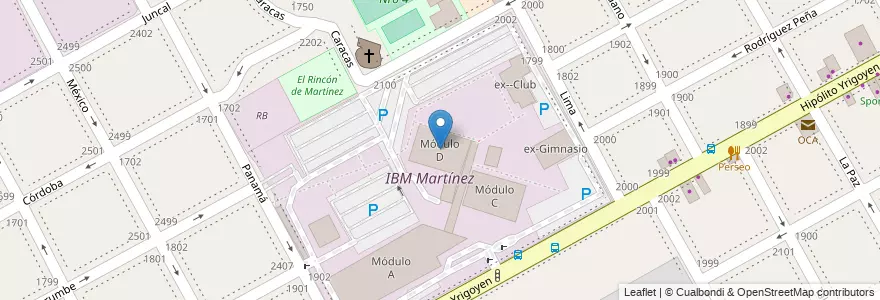Mapa de ubicacion de Módulo D en Argentina, Buenos Aires, Partido De San Isidro, Martínez.