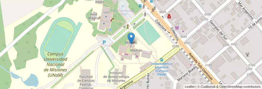 Mapa de ubicacion de Módulo F en アルゼンチン, ミシオネス州, Departamento Capital, Municipio De Posadas.
