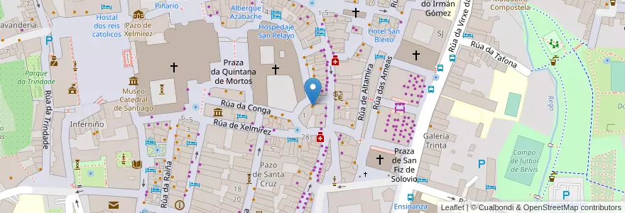 Mapa de ubicacion de Modus Vivendi en España, Galicia / Galiza, A Coruña, Santiago, Santiago De Compostela.