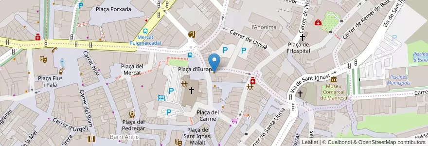 Mapa de ubicacion de Moe's en 西班牙, Catalunya, Barcelona, Bages, Manresa.
