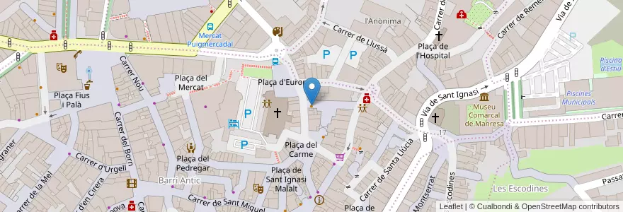 Mapa de ubicacion de Moe's en Espagne, Catalogne, Barcelone, Bages, Manresa.