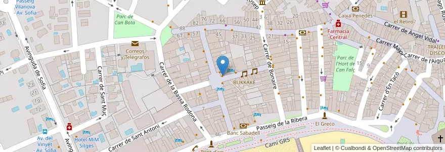 Mapa de ubicacion de Mojito & Co en Spagna, Catalunya, Barcelona, Garraf, Sitges.
