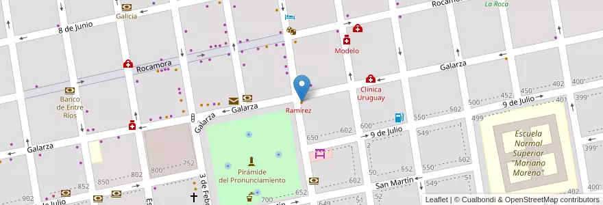 Mapa de ubicacion de Mojito en آرژانتین, استان انتره ریوس, Departamento Uruguay, Distrito Molino, Concepción Del Uruguay.