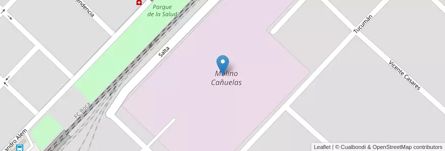 Mapa de ubicacion de Molino Cañuelas en アルゼンチン, ブエノスアイレス州, Partido De Cañuelas, Cañuelas.
