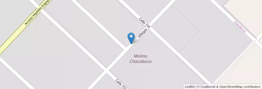 Mapa de ubicacion de Molino Chacabuco en アルゼンチン, ブエノスアイレス州, Partido De Chacabuco, Chacabuco.