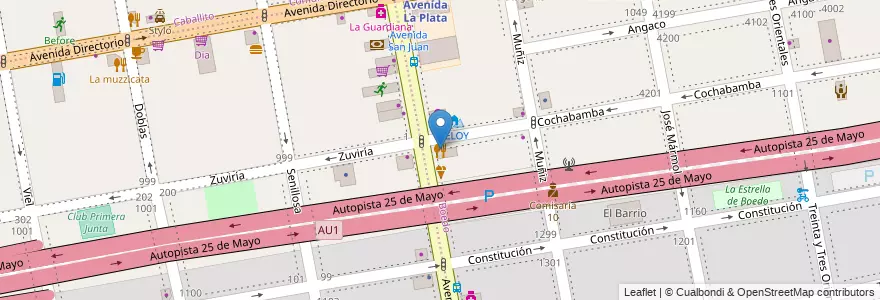 Mapa de ubicacion de Momanata, Boedo en アルゼンチン, Ciudad Autónoma De Buenos Aires, Comuna 5, ブエノスアイレス.