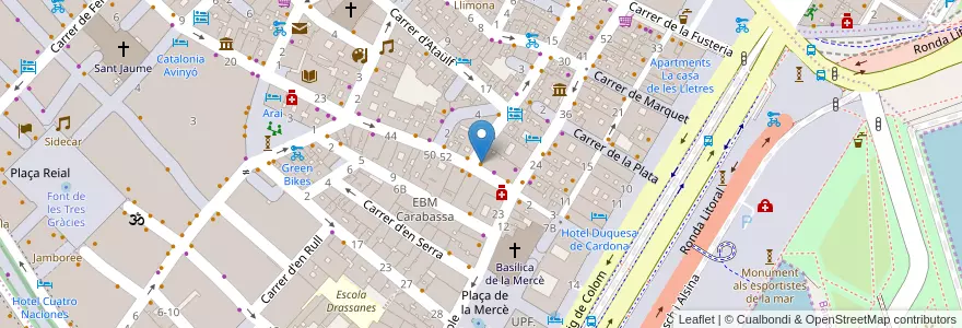 Mapa de ubicacion de Momo Restaurant & Bar en Espanha, Catalunha, Barcelona, Barcelonès, Barcelona.