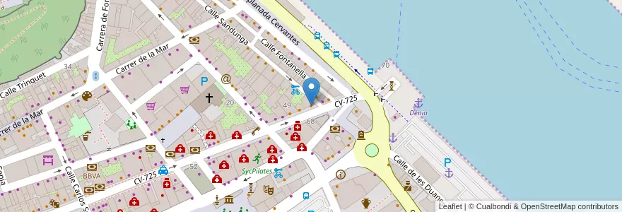 Mapa de ubicacion de Momo en スペイン, バレンシア州, Alacant / Alicante, La Marina Alta, Dénia.