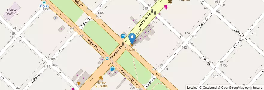 Mapa de ubicacion de MOM's, Casco Urbano en Arjantin, Buenos Aires, Partido De La Plata, La Plata.
