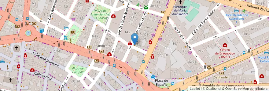 Mapa de ubicacion de Mónaco en İspanya, Castilla Y León, Salamanca, Campo De Salamanca, Salamanca.